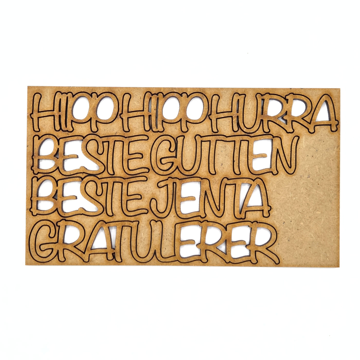 Beste jenta og beste gutten - chipboardord på plate