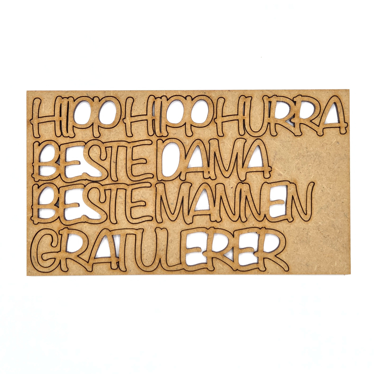 Beste dama og beste mannen - chipboardord på plate